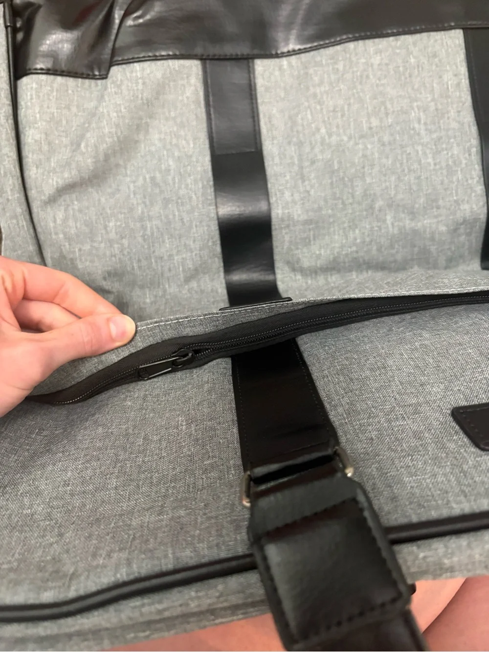 Grey and Black Travel Garment Bag